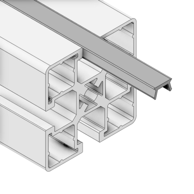 61-030-0 MODULAR SOLUTIONS PVC COVER PROFILE<br>45 SERIES, SHALLOW, GRAY, 2M